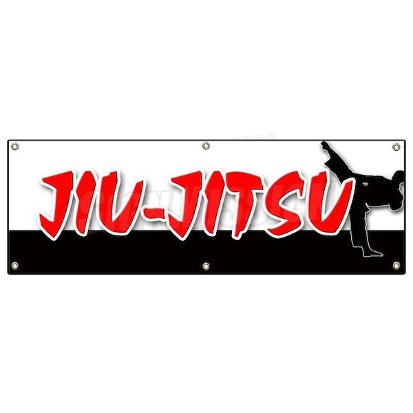 Signmission JIU-JITSU BANNER SIGN martial art karate self defense school brazilian B-72 Jiu-Jitsu - main